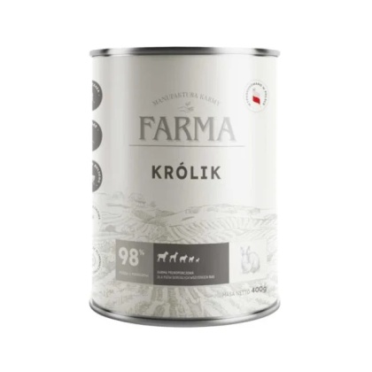 FARMA Select Królik 400 g – wysokomięsna karma mokra dla dorosłych psów