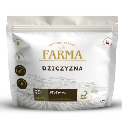 Farma Karma Tłoczona Na Zimno Dla Psów Dorosłych z Dziczyzną -próbka 50 g