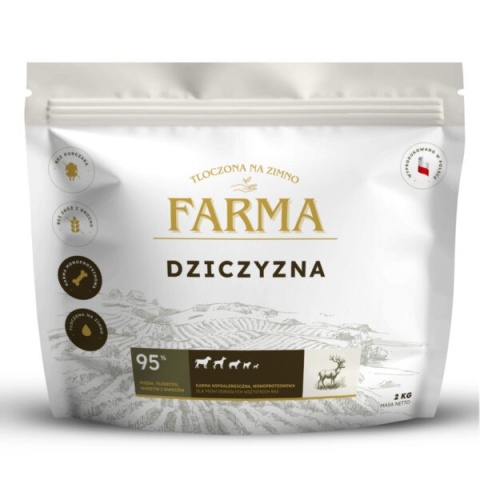 Farma Karma Tłoczona Na Zimno Dla Psów Dorosłych z Dziczyzną -próbka 50 g