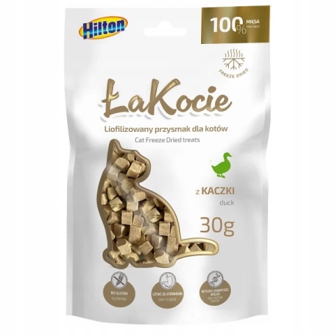 HILTON ŁaKocie Liofilizowana Kaczka 30 g – naturalny przysmak dla kota 100% mięsa