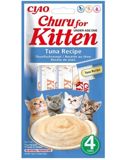 INABA CHURU Kitten Tuna kremowe przysmaki dla kociąt - tuńczyk 4x14g