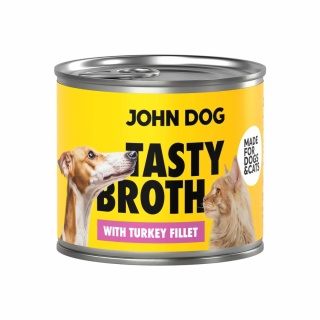 John Dog Tasty Broth Zupa dla kota i psa z filetem z indyka 140 g – monobiałkowy bulion