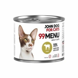 John Dog for Cats 99 MENU Cielęcina 200 g – wysokomięsna karma mokra dla kota