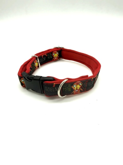 KENDOG Obroża dla psa HANDMADE „Iron Man” – brudoodporna S 2cm(30-45cm)