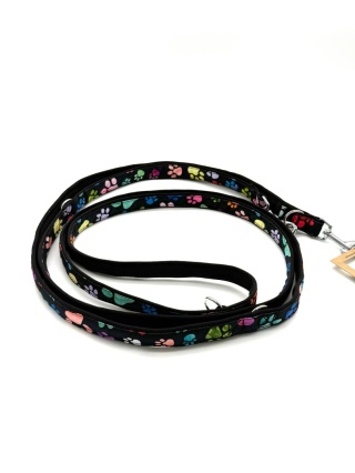 KENDOG Smycz przepinana "Kolorowe Łapki" dł.300cm, szer. 2cm