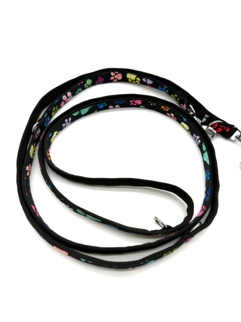 KENDOG Smycz przepinana "Kolorowe Łapki" dł.300cm, szer. 2cm