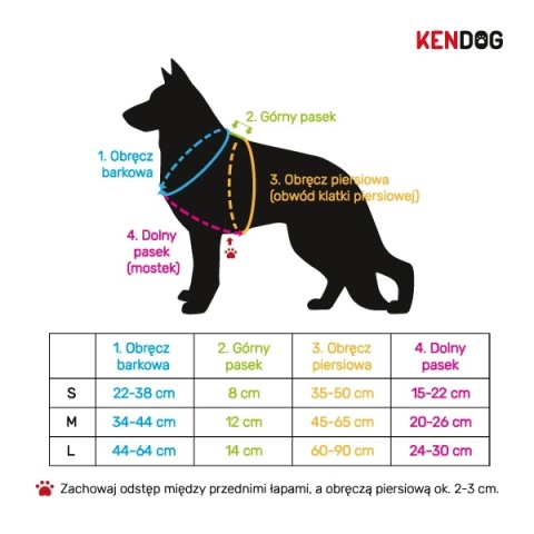 KENDOG Szelki dla psa Guard handmade – Klocki S