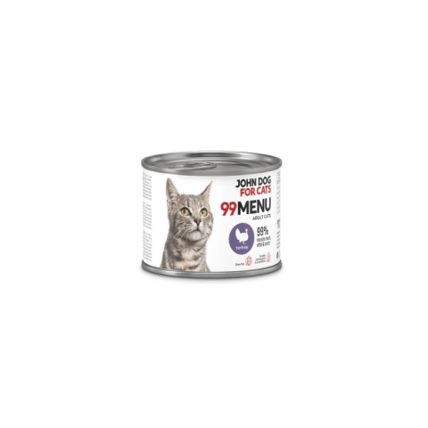 Karma mokra dla kota John Dog for Cats 99 MENU Kurczak i Indyk 200g