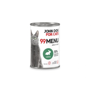 Karma mokra dla kota John Dog for Cats 99 MENU Kurczak i Królik 400 g