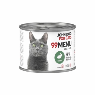 Karma mokra dla kota John Dog for Cats 99 MENU Kurczak i Królik 200 g