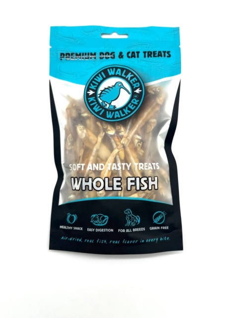 Kiwi Walker 100% CAŁA RYBA Przysmaki suszone powietrzem dla psa i kota 100g