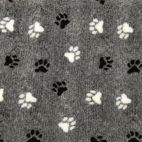 Legowisko antypoślizgowe DRY BED 28mm szary łapki biało czarne 75x50CM