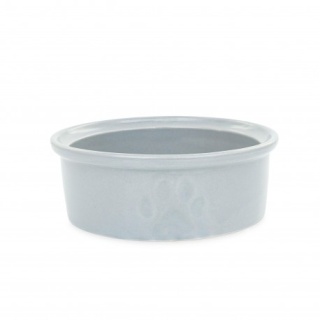 Miska, dla psa, szara, ceramiczna, odcisk łapy, 12cm