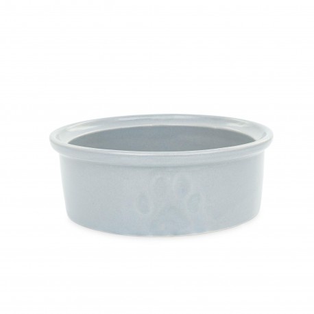 Miska, dla psa, szara, ceramiczna, odcisk łapy, 12cm