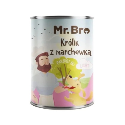 Mr. Bro LIGHT Królik z Marchewką z Prebiotykami 400 g – monobiałkowa mokra karma dla psa