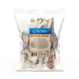 PETMEX Ucho królika z futrem 200 g – naturalny gryzak dla psa