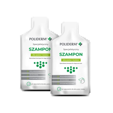 POLIDERM® SZAMPON SASZETKA – pielęgnacja sierści dla psa i kota 15 ml