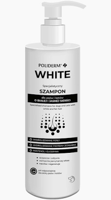 POLIDERM® WHITE – szampon do białej i jasnej sierści dla psów i kotów 250 ml