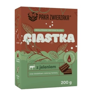 Paka Zwierzaka Ciastka Jeleń z Zieloną Herbatą 200 g – bezglutenowe ciastka dla psa