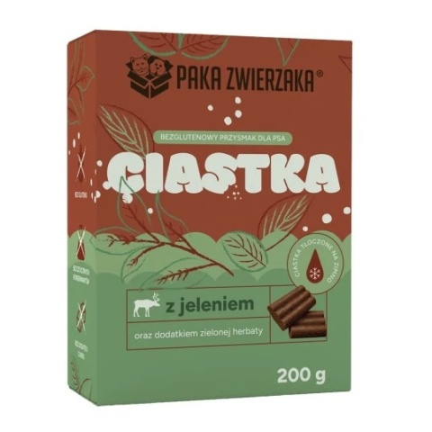 Paka Zwierzaka Ciastka Jeleń z Zieloną Herbatą 200 g – bezglutenowe ciastka dla psa