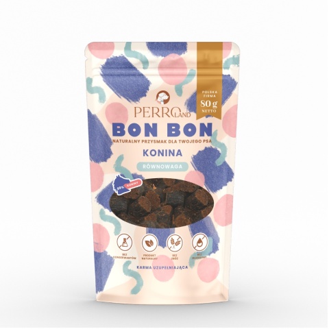 Perro BON BON Konina – Przysmaki dla psa z melisą 80g