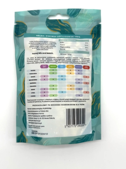 Perro MIX & MATCH Cukinia Przysmaki liofilizowane 20g