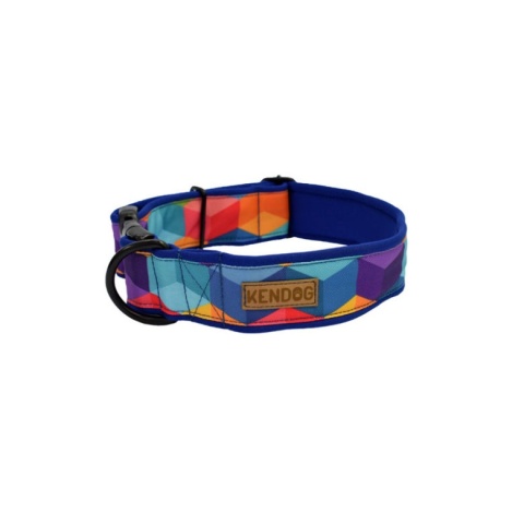 KENDOG Obroża dla psa handmade “Klocki” – brudoodporna, 4 cm L