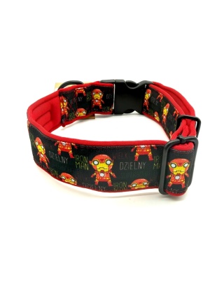 KENDOG Obroża dla psa HANDMADE „Iron Man” – brudoodporna M 4 cm(41-66 cm)