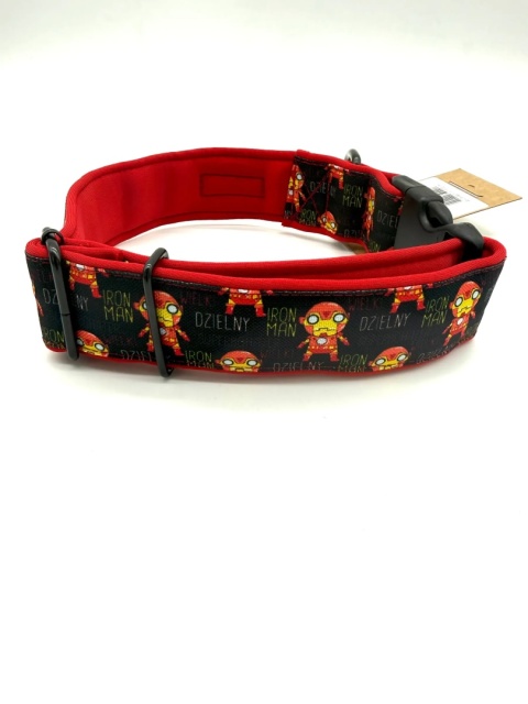 KENDOG Obroża dla psa HANDMADE „Iron Man” – brudoodporna M 4 cm(41-66 cm)