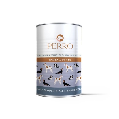 PERRO JUNIOR Indyk z dynią 400g – bezzbożowa karma mokra dla szczeniąt
