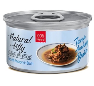 Natural Kitty - Tuńczyk z sardelą (anchovy) w bulionie 80g