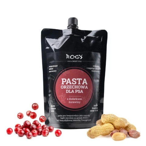 Rogy – Pasta orzechowa dla psa 300g – żurawinowa