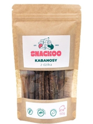 Snackoo Kabanosy z dzika 100% mięsa 150 g-przysmak dla psa