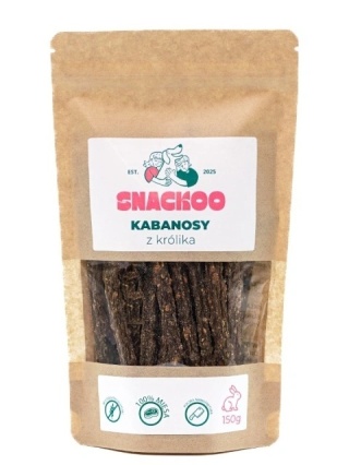 Snackoo Przysmak dla psa - kabanosy z królika 100% mięsa 150 g