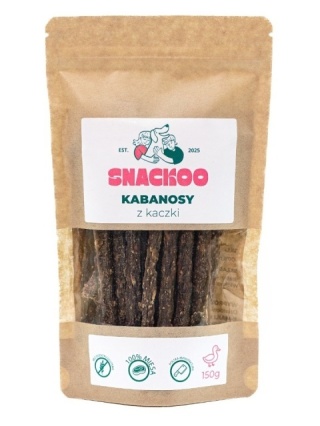 Snackoo Przysmak dla psa - kabanosy z kaczki 100% mięsa 150 g