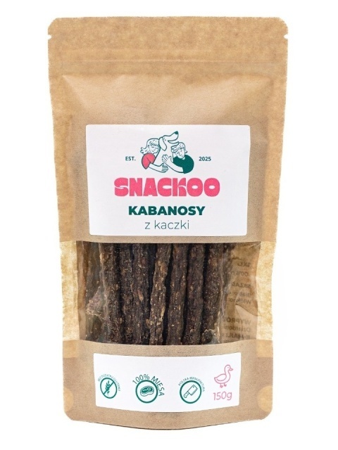 Snackoo Przysmak dla psa - kabanosy z kaczki 100% mięsa 150 g