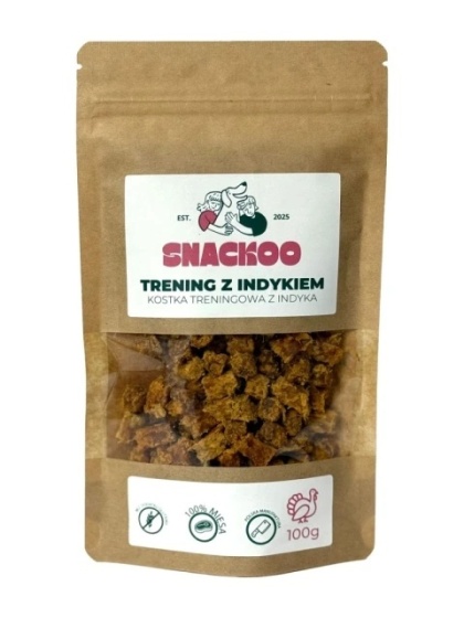 Snackoo Smaczki treningowe dla psa - indyk 100% mięsa 100 g