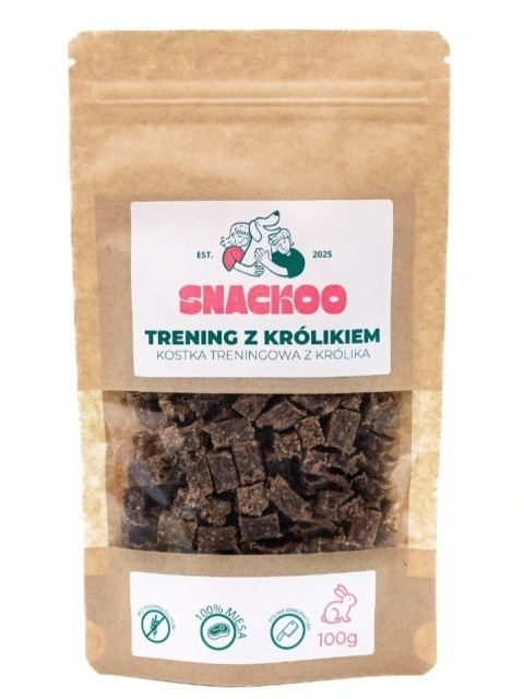 Snackoo Smaczki treningowe dla psa - królik 100% mięsa 100 g