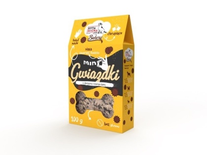 Syta Micha Ciastka dla psa Mini gwiazdki z dziczyzną i czarnym bzem 100g