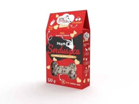 Syta Micha Ciastka dla psa Mini serduszka z królikiem, mąką kokosową i morelą 100g