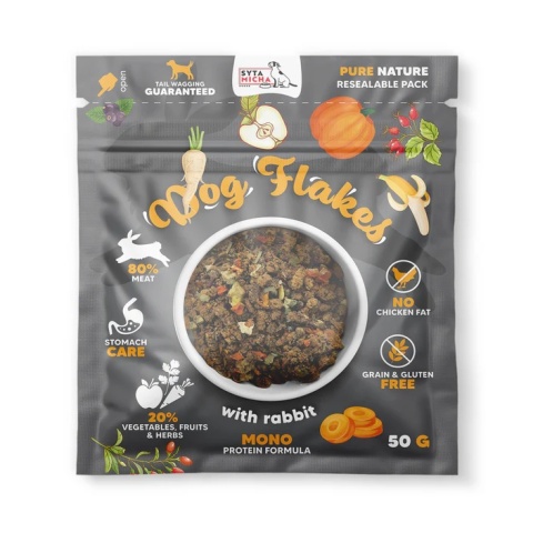 Syta Micha Dog flakes suszona karma dla psa Królik 50g