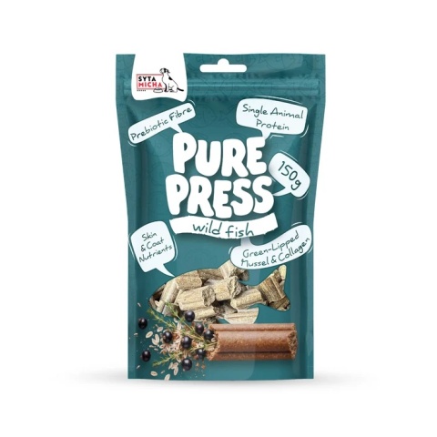Syta Micha Pure Press Wild Fish – Smaczki tłoczone na zimno dla psa z dzikich ryb 150 g