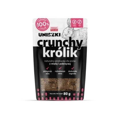 UNISZKI Crunchy Królik z Miętą i Pokrzywą 80 g – Naturalne Przysmaki dla Psa