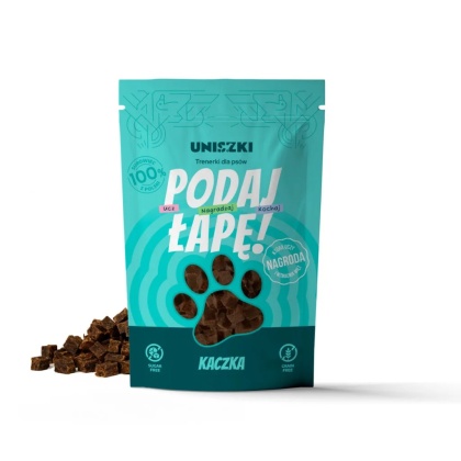 Uniszki Podaj Łapę – Trenerki Kaczka 90 g – naturalne przysmaki treningowe dla psa