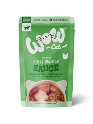 WOW CAT Huhn in sauce - filety kurczaka w sosie (85g)-karma mokra dla kota