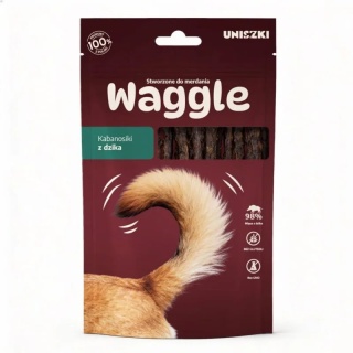 Uniszki Waggles Dzik 60g – miękki kabanos dla psa z 98% mięsa z dzika